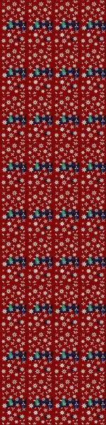 Raster deseni. Bahar çiçekleri dallı desen, kırmızı ve nötr renkler çiçekli siluet.