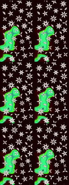 Çiçeksel elementlerle süslenmiş zarif raster dokusu. Siyah ve nötr renkler ve parlak çiçekler üzerine soyut çizim deseni. Küçük çiçekte şirin bir çiçek deseni var..