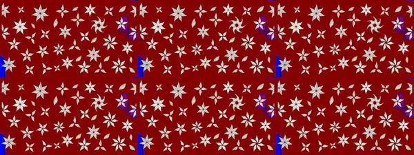 Renkli ve nötr raster çizimi. Küçük çiçekteki sevimli çiçek deseni. Birçok kırmızı ve nötr soyut çiçekli tropik çizim deseni.