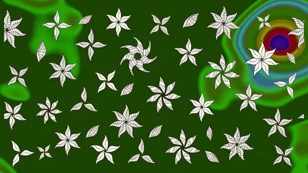 Yeşil ve nötr renklerde çiçekler. Küçük çiçekte sevimli çiçek deseni var..