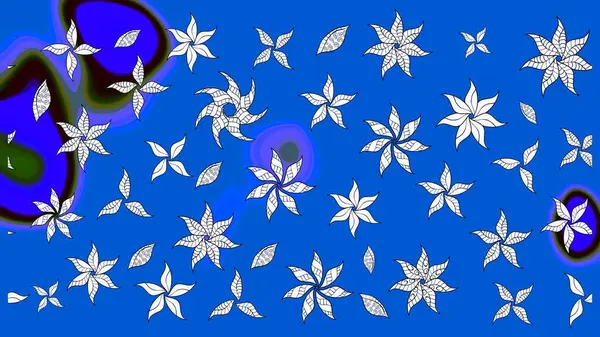 Mavi ve nötr renklerde parlak çiçekli halı deseni.