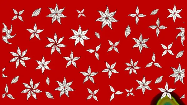 Hediye ambalaj kağıdı, tebrik kartları, posterler ve pankart tasarımı. Raster düz çiçek çizim deseni. Kırmızı ve nötr renkte çiçekler.