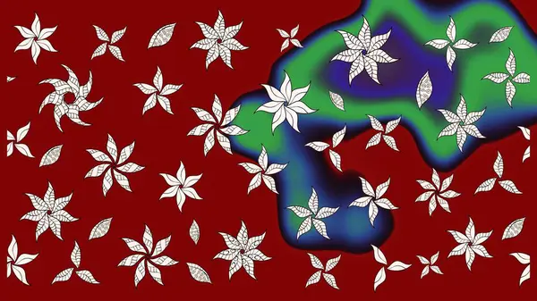 Renkli Bahar Teması eskiz kalıbı. Raster illüstrasyonundaki çiçek desenli çizim. Düz Çiçek Elementleri Tasarımı. Güzel kumaş deseni.