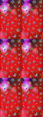 Kırmızı ve pembe renkte güzel çiçekli eskiz deseni, suluboya çiçek deseni, duvar kağıdı, kart ya da kumaş için fayanslı. Raster..