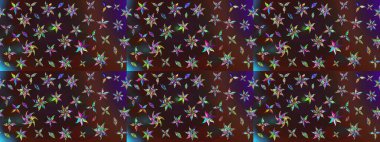 Suluboya çizim kalıbı. Kahverengi ve mor renkli çiçekler suluboya tarzında. Çiçek izi.