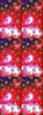 Tekrar eden çiçek arkaplanı, zarif kırmızı ve pembe çiçek duvar kağıdı. Kırmızı ve pembe renkler üzerine çiçek desenli eskiz, el yapımı papatyalar, papatyalar..