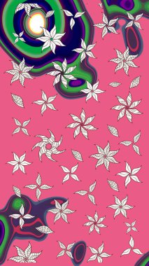 Paketleme, tekstil, duvar kâğıdı için çiçek eskizi. Yumuşak fayans. Klasik çiçek desenli. Raster 'ın taze dokusu. Yumuşak pamuk tasarımı.