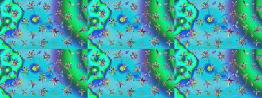 Çiçek kompozisyonu, el boyası, hassas şablon. Sevgililer günü ve tebrik kartı konsepti için şık bir davetiye. Üst manzara, yumuşak mavi ve yeşil renk tarzı. Manzaralı çiçek deseni.