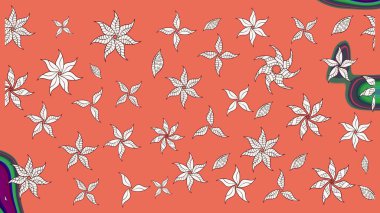 Süslü kumaş deseni. Raster deseni. Çiçekli çiçek deseni, suluboya..