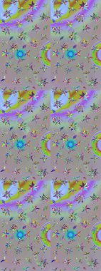 Vadinin gri ve nötr renklerinde çiçekleri. Raster çiçek desenleri çiziyor..