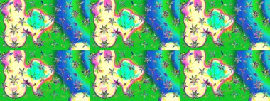 Kumaş, tekstil, duvar kağıdı baskısı için. Eskiz geçmişi. Tomurcukları papatya çiçekleri olan sevimli bir çiçek deseni. Raster illüstrasyonu. Miles Fleur, süslü püslü bir süs. Antika retro tarzı.