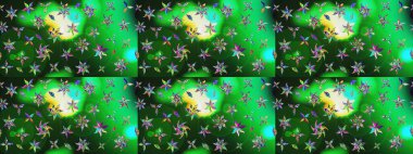 Çiçekli karalama şeklinde Raster çiçek deseni. Yeşil ve mavi renkte çiçekler. Yumuşak, bahar çiçekli arka plan.