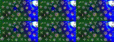 Tekstil, kumaş, kapaklar, duvar kağıtları, baskı, naylon, koleksiyon defteri, örgü, dekupaj için güzel bir eskiz. Millefleur 'lar. Küçük yeşil ve mavi renkte güzel bir besin torbası deseni, çiçekler..