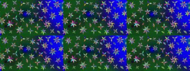 Güzel kumaş deseni. Raster illüstrasyonundaki çiçek desenli çizim. Renkli Bahar Teması eskiz kalıbı. Düz Çiçek Elementleri Tasarımı.