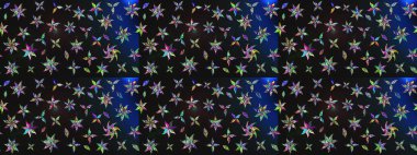 Raster. Gri ve mavi renkli güzel çiçekli çizim deseni, suluboya çiçek deseni, duvar kağıdı, kart veya kumaş için fayanslı..