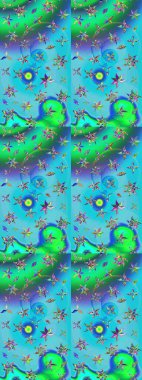 Şirin çiçekler. Raster Moda kumaş deseni. Çizgi çizimi deseni.