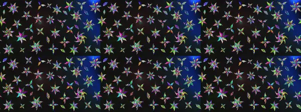 Raster. Gri ve mavi renkli güzel çiçekli çizim deseni, suluboya çiçek deseni, duvar kağıdı, kart veya kumaş için fayanslı..