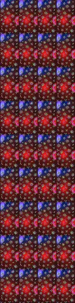 Soyut etnik raster çizim kalıbı. Vadinin çiçekleri kahverengi ve kırmızı renklerde. Çiçekler..