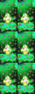 Renkli Bahar Teması eskiz kalıbı. Düz Çiçek Elementleri Tasarımı. Raster illüstrasyonu. Zarif Çiçekler Çiçek Çiçeği Su Boyası Yeşil ve mavi renklerde.