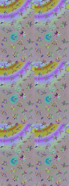 El çizimi Raster çizimi. Çizim çiçek deseni duvar kağıdı, web sitesi arka planı, ambalaj kağıdı, davetiye, broşür, afiş veya web sitesi için kullanılabilir. Karalama elementleri.