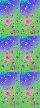 Yeşil ve mavi renklerde. Raster illüstrasyonu. Anti-stres için Raster soyut şablon sayfası.