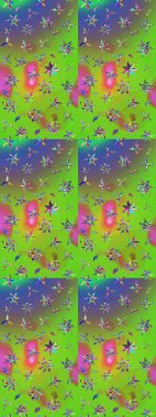 Renkli Yaz Temalı eskiz kalıbı. Düz Çiçek Elementleri Tasarımı. Modaya uygun kumaş deseni. Sevimli çiçek raster deseni.