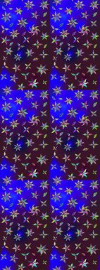 Yumuşak, bahar çiçekleri kahverengi ve mavi renklerde. Raster illüstrasyonu. Raster çiçek desenli ve çiçekli..