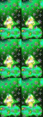 Yeşil ve mavi renkte çiçekler. Renkli Bahar Teması eskiz kalıbı. Raster illüstrasyonundaki çiçek desenli çizim. Düz Çiçek Elementleri Tasarımı.