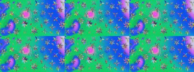 Parlak renkli çiçekleri olan ve mavi ve yeşil renkli yaprakları olan harika bir çiçek deseni. Modern çiçek arkaplanı. Moda baskıları için zarif bir şablon. Halk stili.