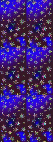 Halk tarzı. Moda baskıları için zarif bir şablon. Modern çiçek arkaplanı. Parlak renkli çiçekleri ve kahverengi ve mavi renkli yaprakları olan harika bir çiçek deseni..