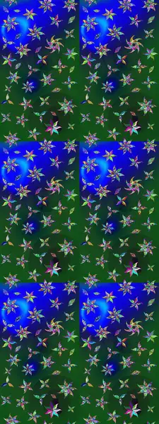 Yeşil ve mavi renkte çiçekler. Suluboya çizimi. Çiçekli eskiz deseni. El çizimi.