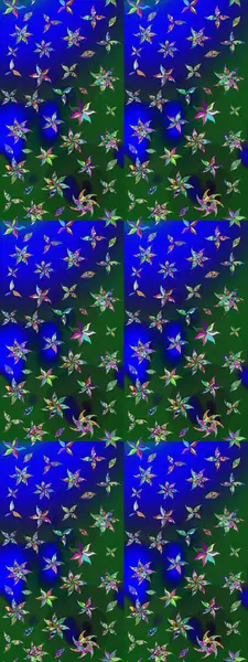 Renkli Yaz Temalı eskiz kalıbı. Çiçekli eskiz çizimi. Düz Çiçek Elementleri Tasarımı. Mavi ve yeşil renkte çiçekler.