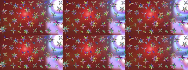 Kahverengi ve kırmızı renklerde güzel bir tekstil. Raster illüstrasyonu. Suluboya çiçekli çiçek deseni.