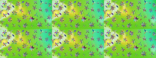 Güzel kumaş deseni. Raster suluboya çiçek deseni, narin çiçekler, yeşil ve nötr çiçekler, tebrik kartı şablonu.