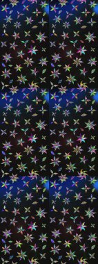 Çiçekli güzel suluboya desen. Raster illüstrasyonu. Gri ve mavi renklerde.