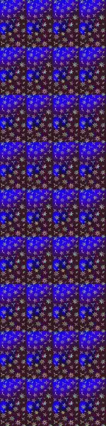 Raster illüstrasyonu. Şatafatlı bahar bahçesi dokusu. Kahverengi ve mavi renkli çiçekler. Çiçek deseni. Kahverengi ve mavi renkte çiçek çizimi.