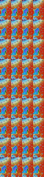 Düz Çiçek Elementleri Tasarım Raster illüstrasyonu. Çiçekli çiçek deseni, suluboya. Turuncu ve mavi renkli çiçekler. Renkli Bahar Teması çizim kalıbı..