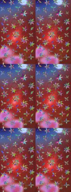 Kahverengi ve kırmızı renkte çiçekler. Yumuşak, yaz çiçekli arka plan. Raster çiçek desenli ve çiçekli..