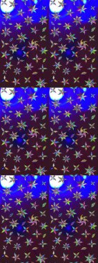 Kahverengi ve mavi renkli çiçekler. Gömlek baskısı için çiçek boyası. Çiçek eskiz kalıbı geçmişi.