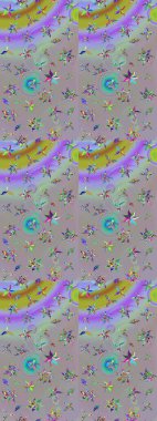 Suluboya çizim kalıbı. Çiçekler suluboya stilinde gri ve nötr renklerde. Çiçek izi.