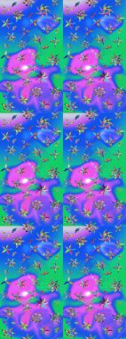 Şirin çiçekler. Çizgi çizimi kalıbı. Raster Moda kumaş deseni.