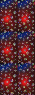 Kahverengi ve kırmızı renkte çiçekler. Raster illüstrasyonu. Çiçek desenli eskiz, vuruşlar, sıçramalar, yaz çiçekleri..