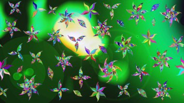 Düz Çiçek Elementleri Tasarımı. Renkli Bahar Teması eskiz kalıbı. Güzel kumaş deseni. Raster illüstrasyonunda çiçek deseni çizimi.