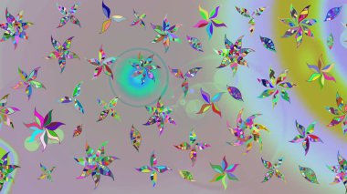 Tarafsız ve gri renklerde. Raster illüstrasyonu. Tarafsız ve gri renkli papatyalar deseni.