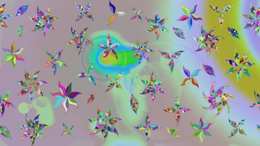 Raster illüstrasyonu. Tarafsız ve gri renklerde. Tarafsız ve gri renkli papatyalar deseni.