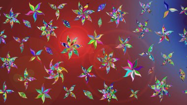 El çizimi. Güzel kumaş deseni. Raster illüstrasyonu. Çiçekler, dallar, otlar ve çiçekler.