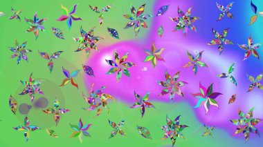 Çiçekler, dallar, bitkiler ve çiçekler. Raster illüstrasyonu. Güzel kumaş deseni. El çizimi.