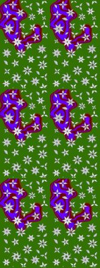 Arkaplan dokusu, duvar kağıdı, yeşil ve nötr renklerde çiçek teması. Soyut etnik raster çizim kalıbı. Kabile sanatı boho baskısı, klasik çiçek arkaplanı.