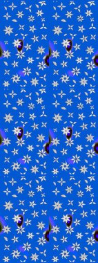 Çiçek duvar kâğıdı. Mavi ve nötr renklerde şirin tekstil tarzında. Raster illüstrasyonu. Renkli çizim kalıbı. Çiçek arka planı.