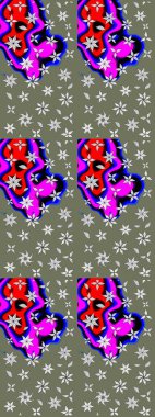 Çiçek deseni. Flower eskiz arka planı. Raster illüstrasyonu. Şatafatlı bahar bahçesi dokusu.